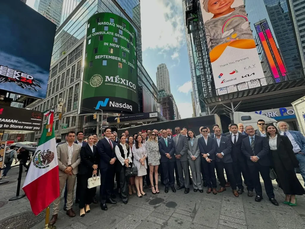 Nayarit presente en el “Toque de Campana” del Nasdaq Stock Market por motivo de las fiestas patrias